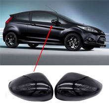 1 Pair Black Left & Right Car Wing Door Rear View Rearview Mirror Covers Cap Trim Case For Ford Fiesta Mk7 2008-2017 2024 - buy cheap