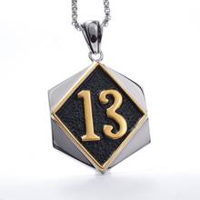 Silver color Gold color Men's 316L Stainless Steel Lucky 13 Biker Motorcycle Club Pendant Men's Jewelry 2024 - buy cheap