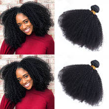 Extensiones de Cabello brasileño Afro rizado, mechones de cabello humano Remy 100% Natural virgen 10A, productos de cabello Dolago 3B 3C 2024 - compra barato