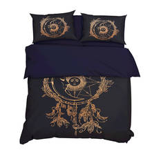 Yuxiu conjunto de capa de edredom e travesseiro estilo nacionais com impressão 3d, preto, roupa de cama, conjunto de roupa de cama e fronhas, king/queen 2024 - compre barato