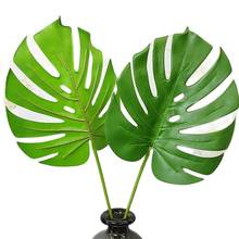10Pcs Fake Single Stem Monstera 23.62" Length Simulation Real Touch Turtle Leaf for Wedding Home Decorative Artificial Plants 2024 - buy cheap