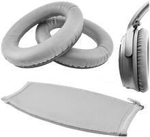 Almofada para fones de ouvido, substituição de acolchoado para bose quietcomfort qc35, qc25, qc2, qc15, com almofada para a cabeça e faixa para as orelhas 2024 - compre barato