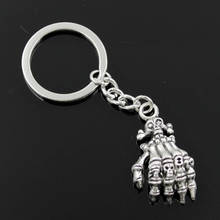 New Fashion Men 30mm Keychain DIY Metal Holder Chain Vintage Skeleton Hand 38x21mm Silver Color Pendant Gift 2024 - buy cheap