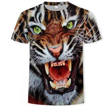 Men's T-Shirts 3D Printed Animal Tiger t shirt Short Sleeve Funny Design Casual Tops Tees Male Halloween t shirt Asian sz 6XL 2024 - buy cheap