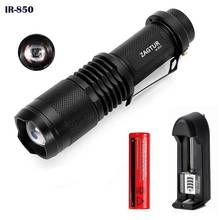 850NM conjunto Lanterna Foco IR-850 1-mode Lanterna LED Infravermelho Câmera de Visão Noturna Luz de Preenchimento LED Lâmpada SK98 18650 lanterna
