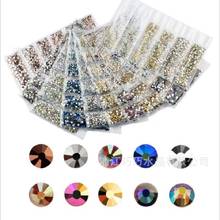 Pedras de strass para decoração de unhas, 1440 peças, mix de pedras para design, strass, arte de unha, decoração, bijuterias, unhas 3d, acessórios para manicure, fundo reto 2024 - compre barato