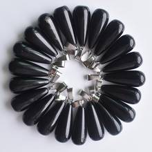 Wholesale 30Pcs/Lot Fahsion good quality natural Black onyx long Water Drop shape Pendants for diy jewelry making free shipping 2024 - buy cheap