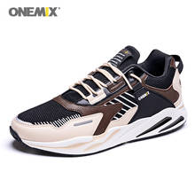 ONEMIX New Sports Running Shoes Men Sneakers Breathable Leather Mesh Stitching Light Sports Shoes Outdoor Jogging Walking Shoes 2024 - buy cheap