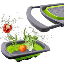 Складной кухонный дуршлаг для фруктов и овощей корзина для мытья посуды пластиковая сливная корзина для овощей 2024 - купить недорого