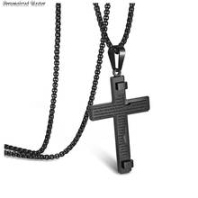 Personalized Master Customized Cross Necklace Stainless Steel Serenity Prayer Jesus Christ Crucifix Cross Men Pendant Necklaces 2024 - buy cheap
