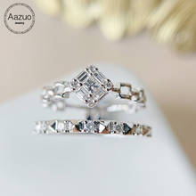 Anel de diamantes brancos e reais aazuo, 18k, estilo anel feminino, para festa de noivado 2024 - compre barato