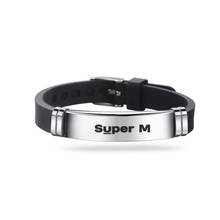 Kpop SuperM-pulsera de silicona, brazalete de acero inoxidable, joyería 2024 - compra barato