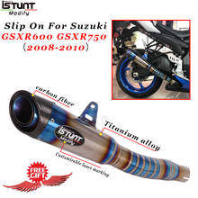 Escapamento para motocicleta, sistema de escape de liga de titânio modificado, com silenciador de meio link, para suzuki gsxr600, gsxr750, k8, k9, k10 2024 - compre barato