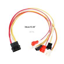 34 см IDE Molex PC DIY 4-контактный IDE molex для 6-портового кулера вентилятор охлаждения 2pin кабель питания сплиттера шнур 12 в 7 в 5 В 2024 - купить недорого