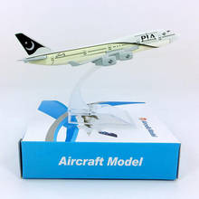16CM 1:400 B747-400 model Pakistan Airline PIA with base alloy aircraft plane collectible display toy model collection 2024 - buy cheap