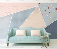 Bacal Custom wallpaper 3d mural Cartoon minimalist abstract geometric line square Stars TV wall papers home decor mural 2024 - buy cheap