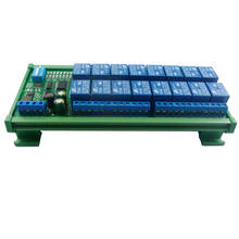 Caja de riel de 16 canales, módulo de relé RS485 Modbus RTU, tablero de interruptor de Control UART para Motor de cámara PLC PTZ LED, DC 12V, DIN35 C45 2024 - compra barato