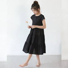 Ropa para madre e hija, vestido negro de manga corta para niña adolescente, 9, 5, 11, 7, 6, 8, 10, 12, 13, 14 años, 2022 2024 - compra barato