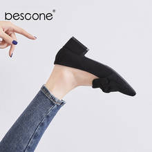 BESCONE Pump Medium Sweet Style Butterfly-knot Women Shoes Heels Soft Suede Dress Spring Autumn Pointed Toe 2021 New Shoes BM883 2024 - buy cheap