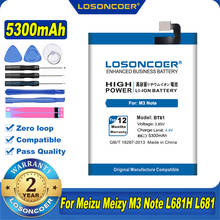100% Original LOSONCOER 5300mAh BT61 batería para Meizu M3 nota M681H M681 L L681 L681H L681C L681M L681Q de la batería del teléfono 2024 - compra barato