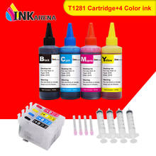 INKARENA 4 Color Bottle Ink + T1281 Refillable Ink Cartridge For Epson Stylus SX435W SX438W SX440W SX445W Office BX305F BX305FW 2024 - buy cheap