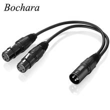 Bochara 30cm XLR Male to Dual Female XLR Splitter Cable Converter 3Pin For Microphone Mixer 2024 - buy cheap