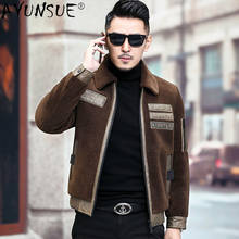 Ayunsue roupas masculinas 2020 jaquetas masculinas inverno jaqueta masculina 100% lã casaco de pele jaqueta de couro genuíno masculino chaqueta hombre lxr421 2024 - compre barato