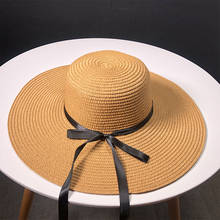 Новый продукт соломенные шляпы, для отдыха, для путешествий, соломенная шляпа с бантом на открытом воздухе, солнцезащитный крем для отдыха, шляпа от солнца 2024 - купить недорого