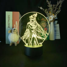 Genshin воздействия горячей игрового персонажа Ningguang 3D ночника номер настройки рабочего стола светодиодный атмосферное освещение арт-деко Горячая Крытый настенный светильник 2024 - купить недорого