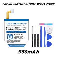 LOSONCOER 550mAh BL-S7 Battery for LG Watch Sport W281 W280 W280A (AT&T) Smartwatch Batteries Free tools Stand Holder Stickers 2024 - buy cheap