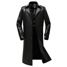 Dress Suit Sheepskin Leather Trench Coats For Men Plus Size 4XL Man Streetwear Cashmere Padded Winter Mens Coat Long Windbreaker 2024 - buy cheap