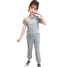 Girls Clothes Set Solid Tshirt + Pants Tracksuits For Girls Summer Clothes For Girls Casual Style Clothes For Children 6 8 10 12 2024 - buy cheap
