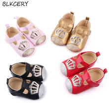 Newborn Baby Girl Shoe Soft Sole Leather Crib Shoes Anti-slip Princess Prewalker Baby Summer Shoes Kids First Walkers with Crown 2024 - buy cheap