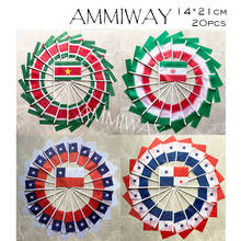 Ammiway 14x21cm 20 pçs surinam irã chile panamá promoção pequena mão acenando bandeira nacional cada país pequeno voando mão bandeiras 2024 - compre barato