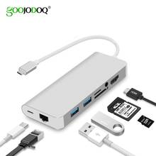 USB Type-C HUB With RJ45 Gigabit Ethernet HDMI 4k USB C to HDMI Adapter Combo USB 3.0 SD TF Card Reader PD for MacBook Pro 2018 2024 - buy cheap
