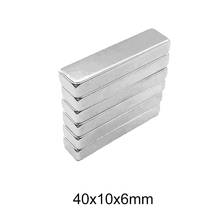 2/5/10/20/30pcs 40x10x6 Block Strong Neodymium Magnet 40*10*6 Permanent Magnet sheet 40x10x6mm Search Magnets N35 thickness 6mm 2024 - buy cheap