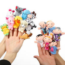 Fantoche de dedo para crianças, boneco de pelúcia macia para bebês com desenhos, família de animais, brinquedos educativos 2024 - compre barato