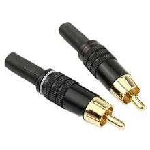 10pcs/lot DIY RCA Plug HIFI Goldplated Audio Cable RCA Male Audio Video Connector Gold Adapter For Cable 2024 - buy cheap