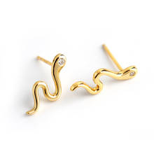 NEW 925 Sterling Silver Earring Fashion Personality Zircon Animal Shape Snake/Sun Stud Earring Wild Trend Woman Girl Ear Jewelry 2024 - buy cheap