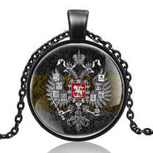 Colar de pingente de águia dupla, emblema da moda soviética, colar clássico para homens e mulheres, joias para presente 2024 - compre barato