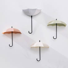 Gancho de parede estilo nórdico 3, forma de mini guarda-chuva, auto-adesivo, presente, decoração de casa, cabide de chave de plástico abs 2024 - compre barato