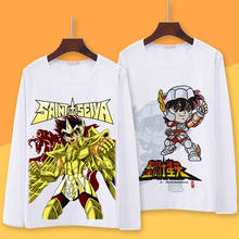 Camiseta de cosplay saint seiya, traje de desenho animado ikki hyoga, camiseta de manga comprida com as constelações doze primavera outono 2024 - compre barato