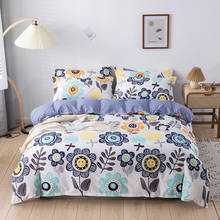 Home Living Flower Print 3/4Pcs Bedding Flat Sheet Pillow Case Duvet Cover Queen Size and King Size Bedding Sets 2024 - buy cheap