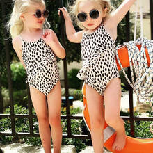 Biquíni infantil para meninas, roupa de banho com estampa de leopardo para natação 2024 - compre barato