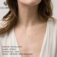 CC ожерелье из нержавеющей стали для женщин Элегантная Форма Луны 15 мм кулон офисное ожерелье s колье ювелирные изделия YX15514 2024 - купить недорого