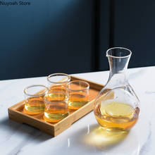 Jarra de hielo de vidrio de estilo japonés, juego creativo de licor de vino, jarra de vino de vidrio para el hogar, taza de Sake, taza de mesa de comedor, taza de té de vidrio 2024 - compra barato