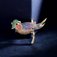 Gorgeous Colorful Cubic Zirconia Woodpecker Brooches for Women Coat Beautiful Bird Brooch Pins Broche Jewelry 2021 New Corsage 2024 - buy cheap