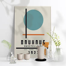 Bauhaus arte imprime cartaz, círculo minimalista linellae conectar cartaz, bauhaus geométrica impressão arte da parede decoração do quarto para casa 2024 - compre barato