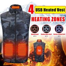 Camouflage Heating Vest Men Women Usb Charging Winter Thermal  Heated Suit Thermostat Heating Vest Fishing Suit 2024 - buy cheap