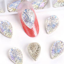Peças de strass para unhas com glitter 9x14mm, adesivo de cristal para unha, arte de unha plana, pedra de cristal, faça você mesmo, decoração de jóias para unhas 2024 - compre barato